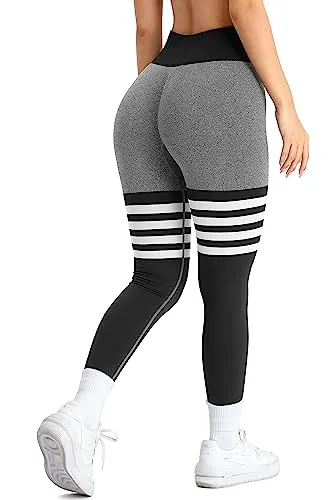 A AGROSTE Seamless Workout Leggings for Women Scrunch Butt Lifting Leggings Booty High Waisted Yoga Pants Gym Leggings