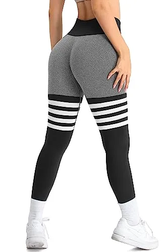 A AGROSTE Seamless Workout Leggings for Women Scrunch Butt Lifting Leggings Booty High Waisted Yoga Pants Gym Leggings