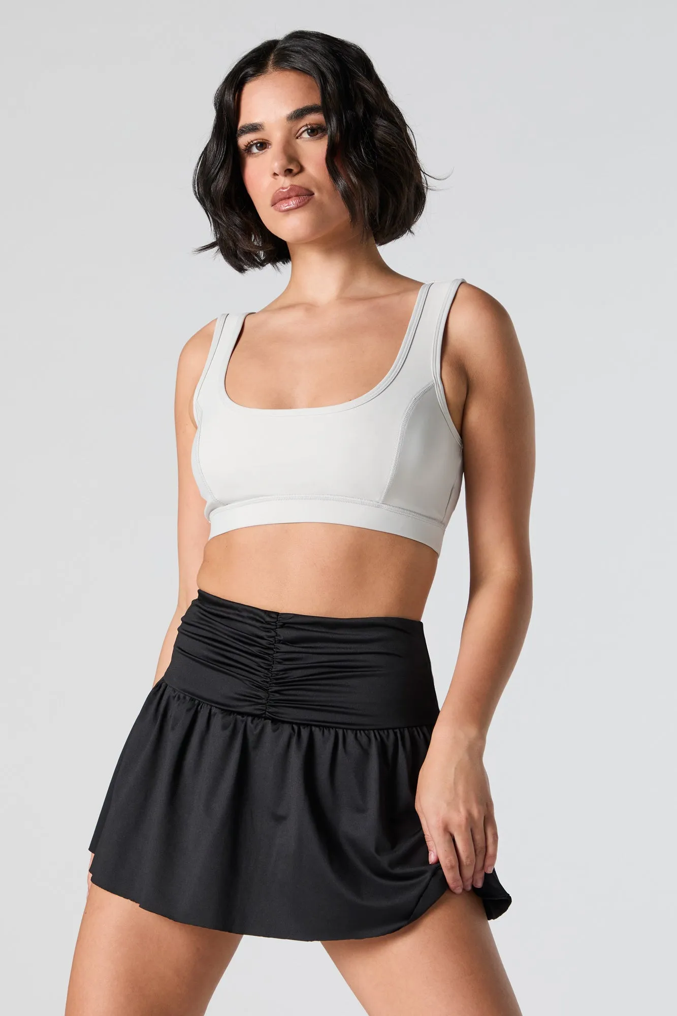 Active Ruched Skort with Phone Pocket