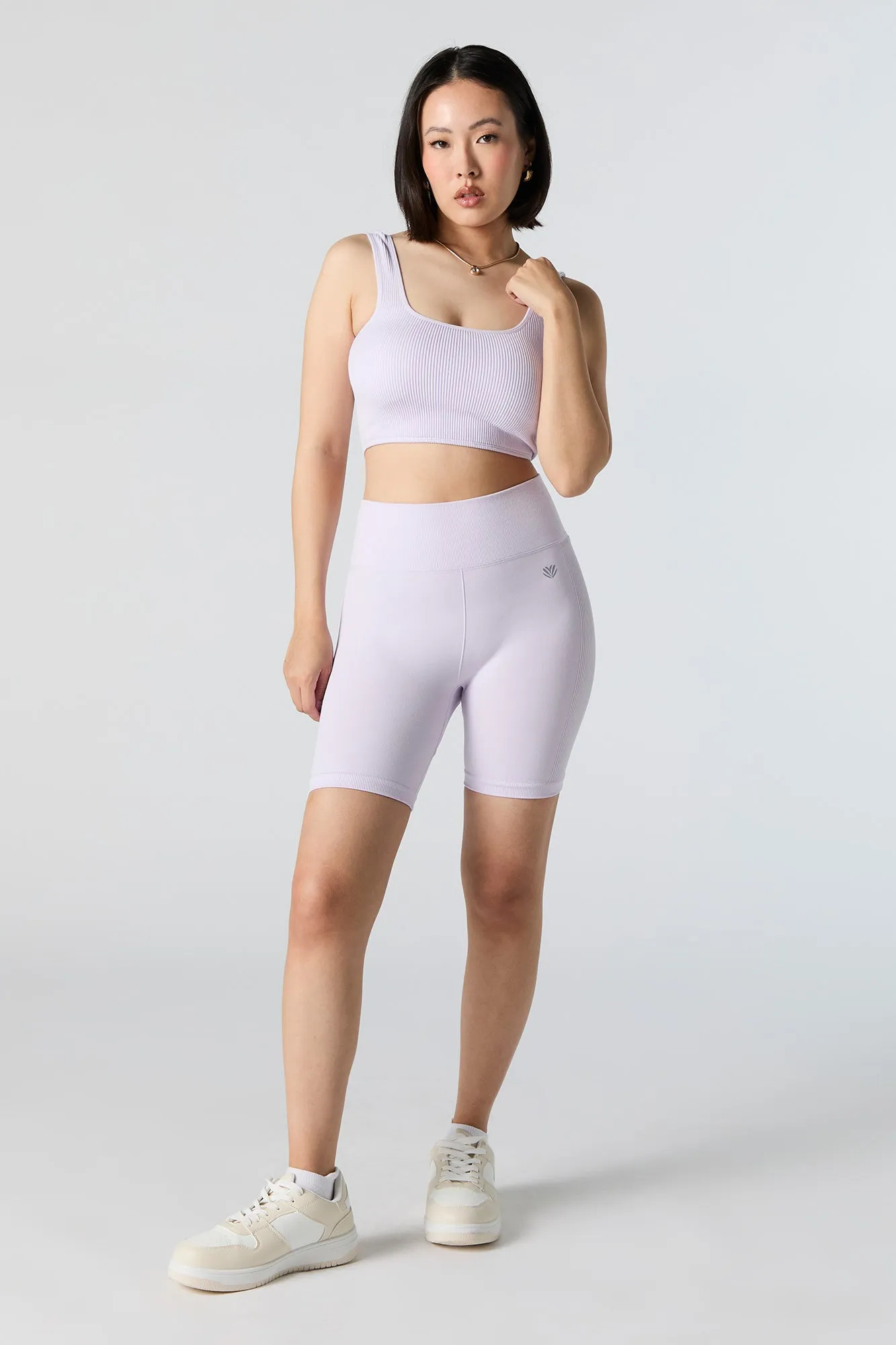 Active Seamless Ribbed Square Neck Tank