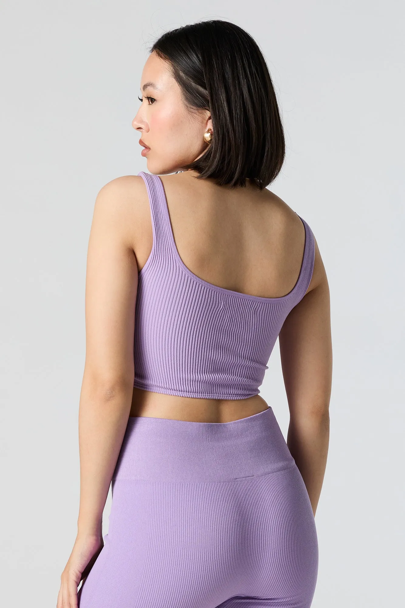 Active Seamless Ribbed Square Neck Tank