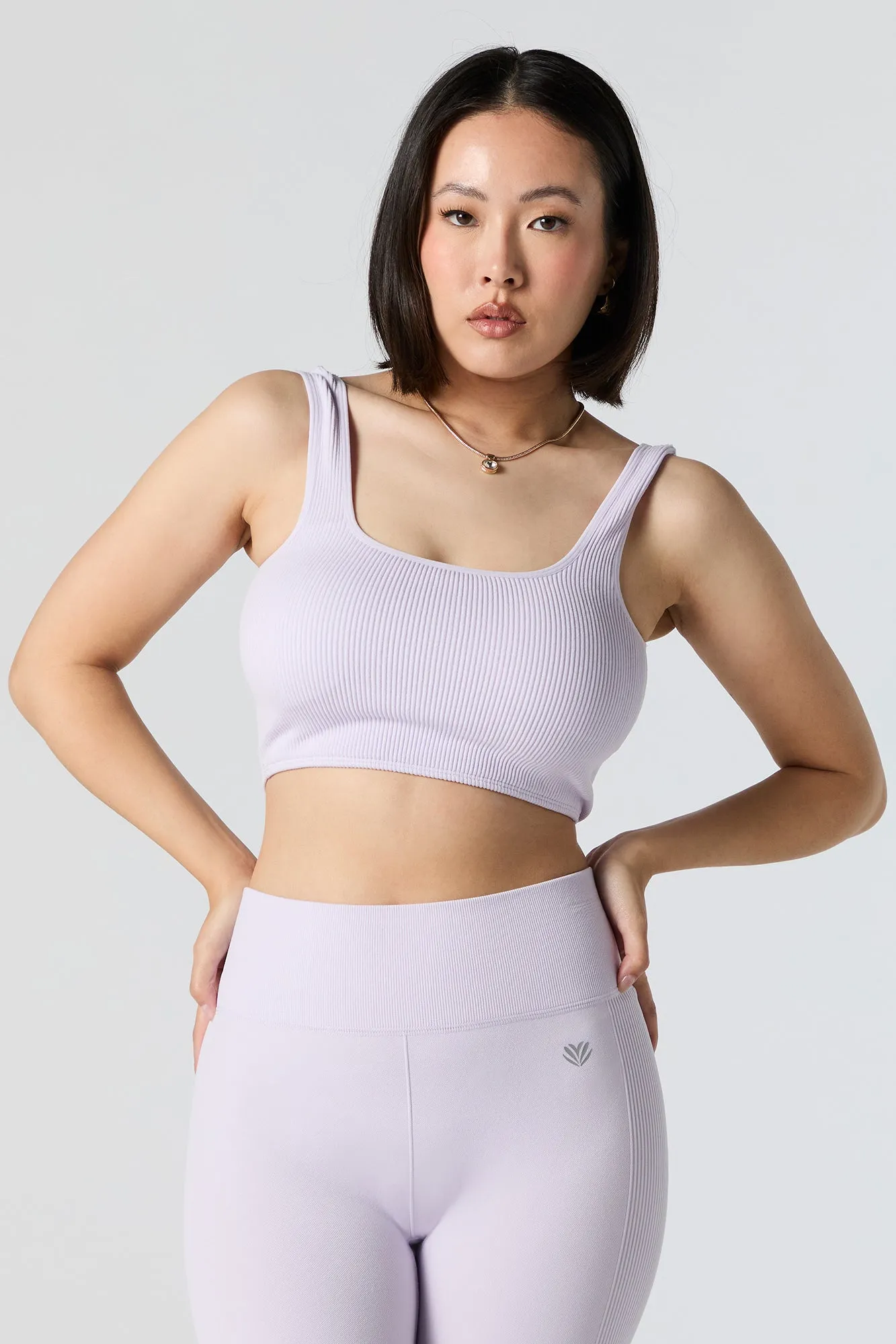 Active Seamless Ribbed Square Neck Tank