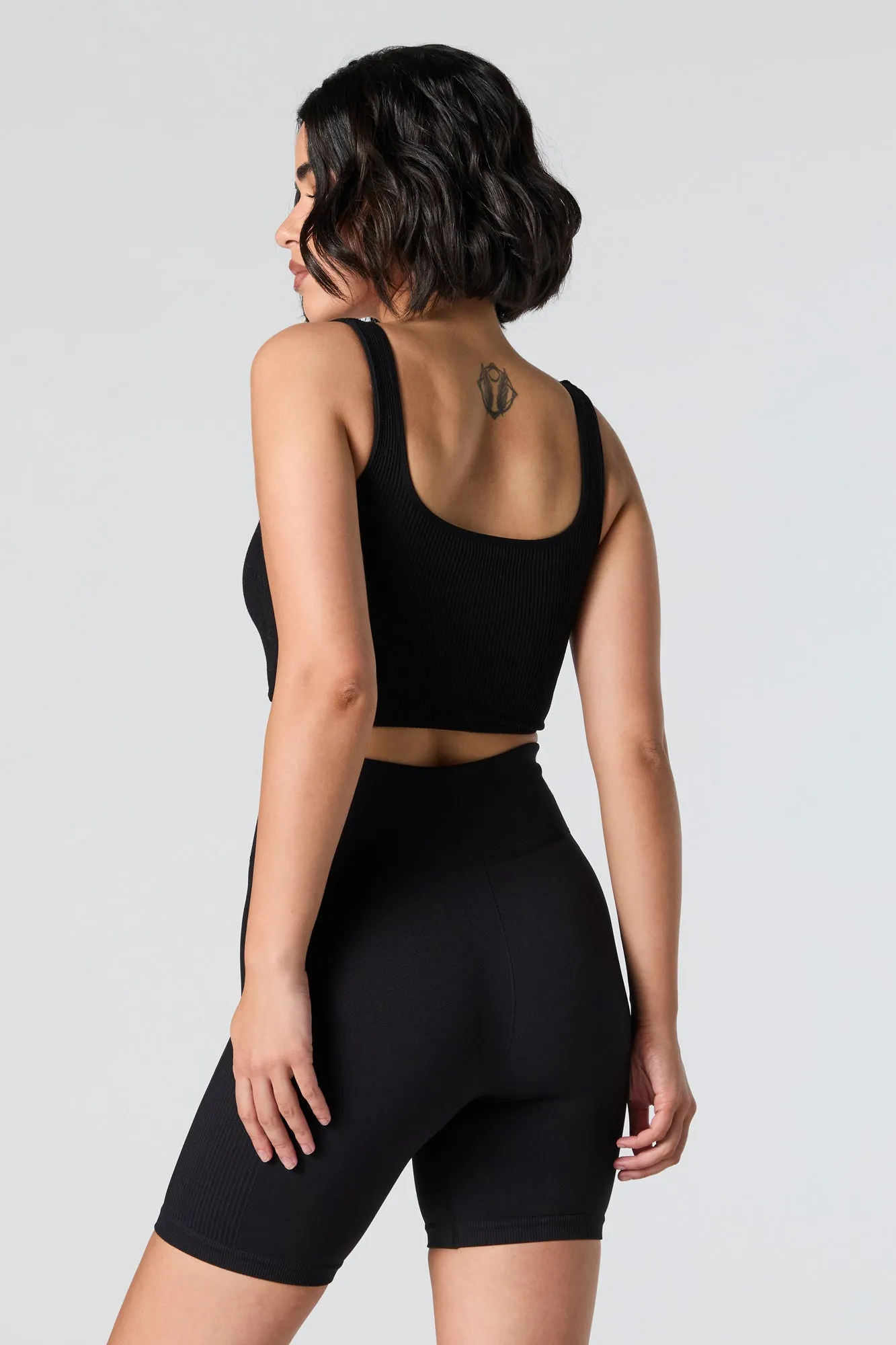 Active Seamless Ribbed Square Neck Tank