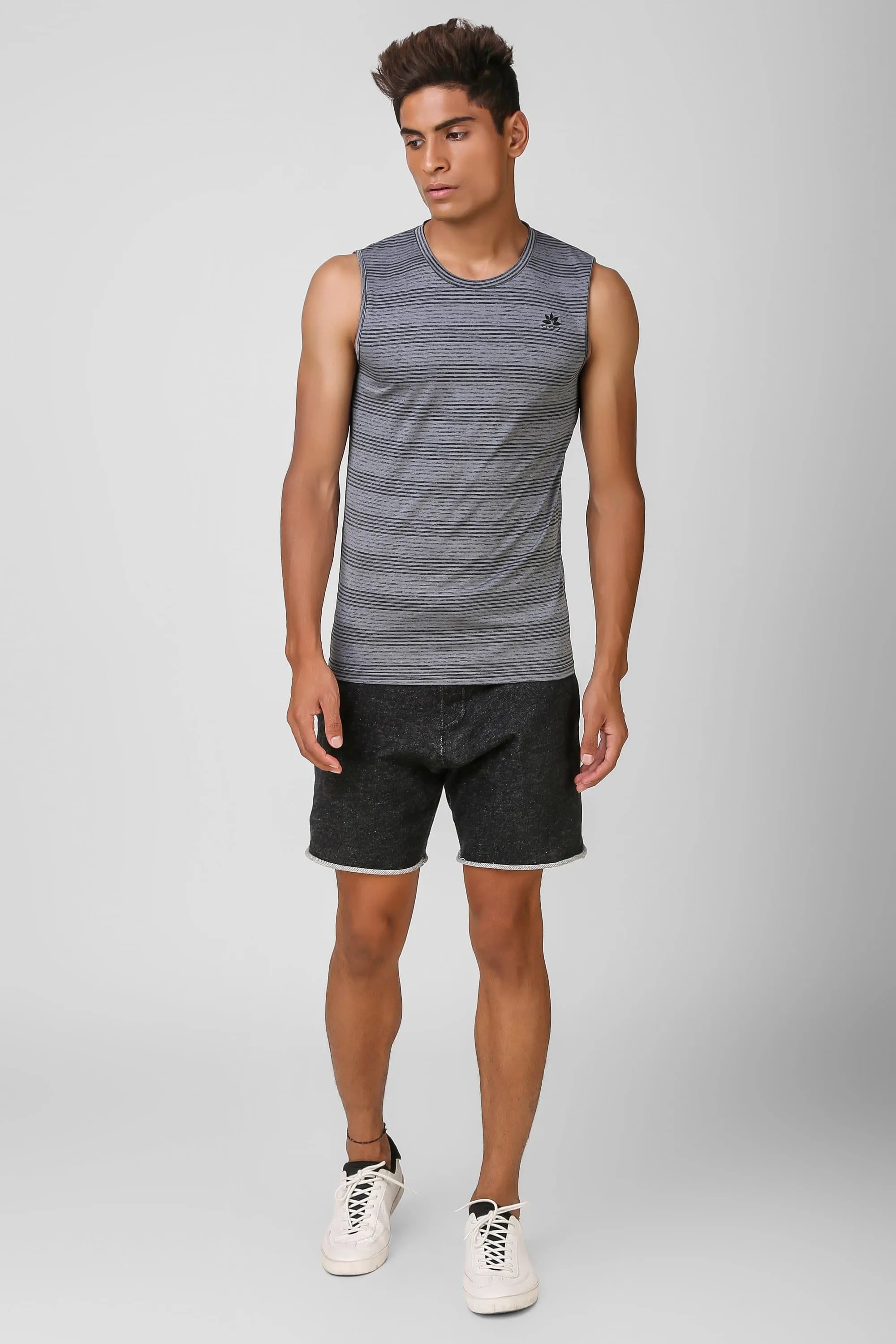 Active Striped Sleeveless Tshirt