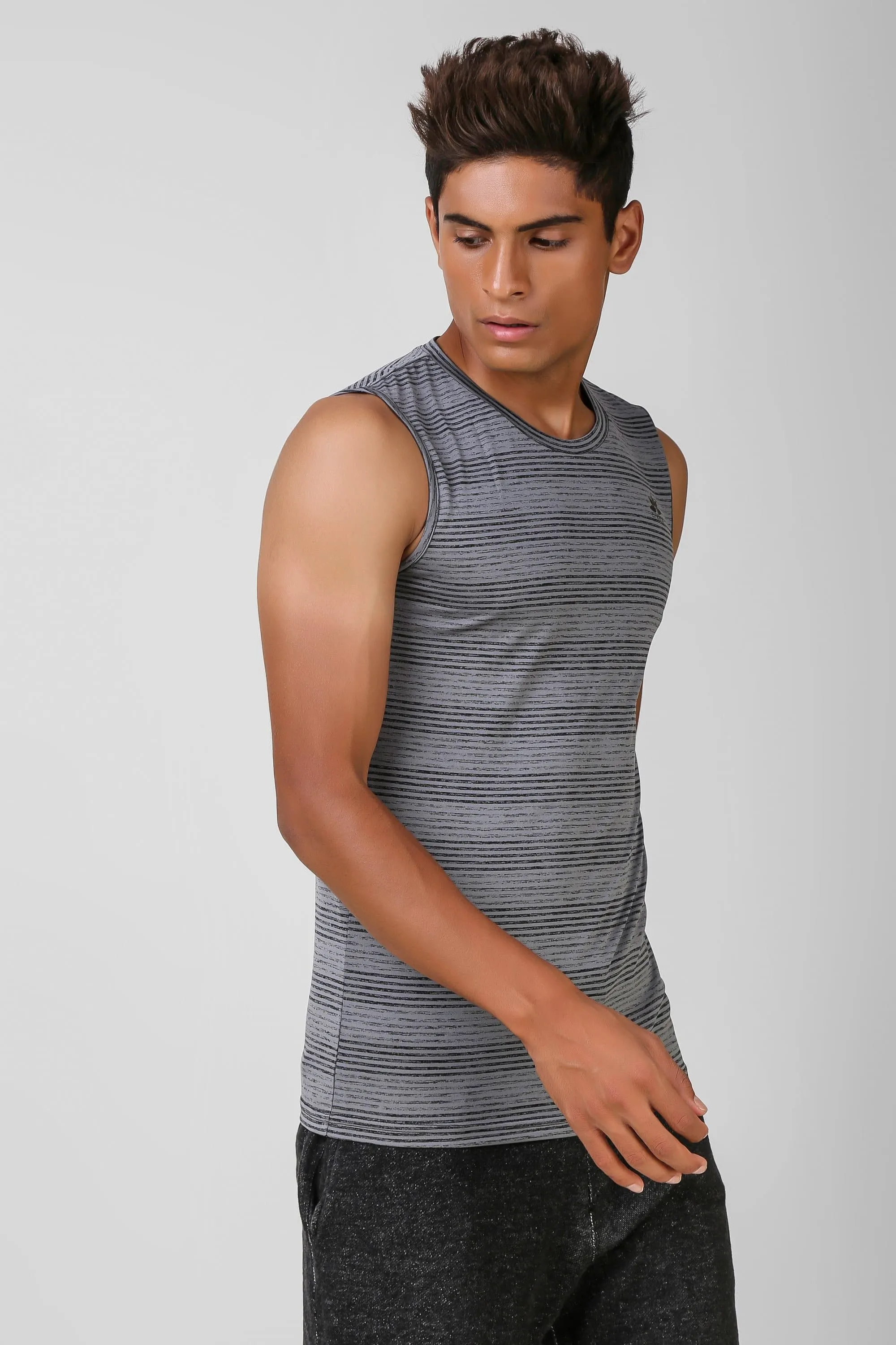 Active Striped Sleeveless Tshirt