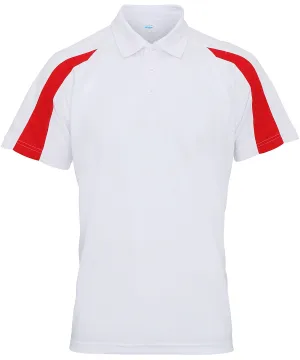 Arctic White/Fire Red - Contrast cool polo