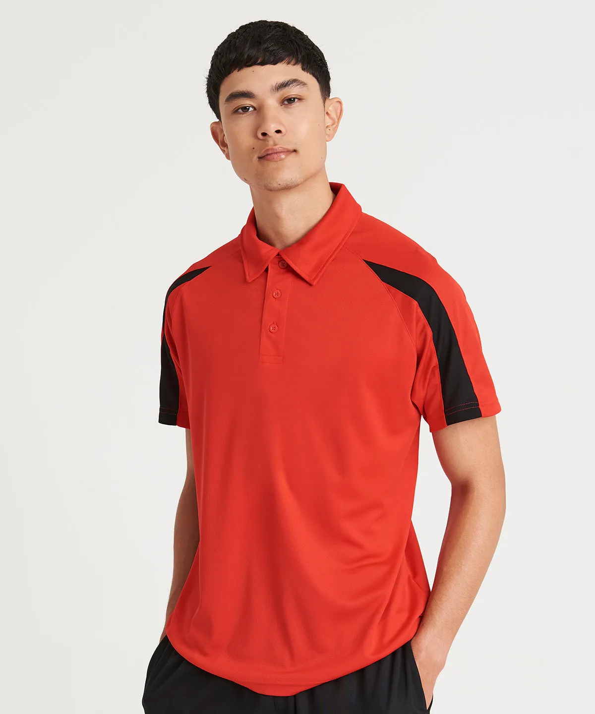 Arctic White/Fire Red - Contrast cool polo