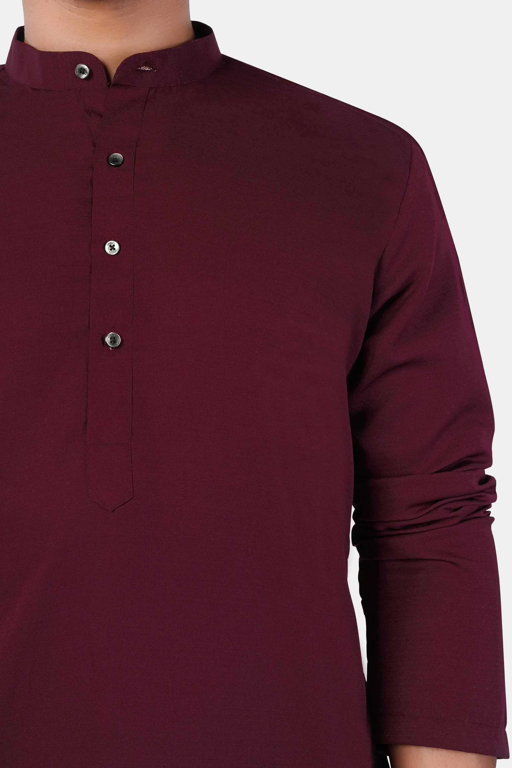 Aubergine Maroon Subtle Sheen Viscose Kurta Set