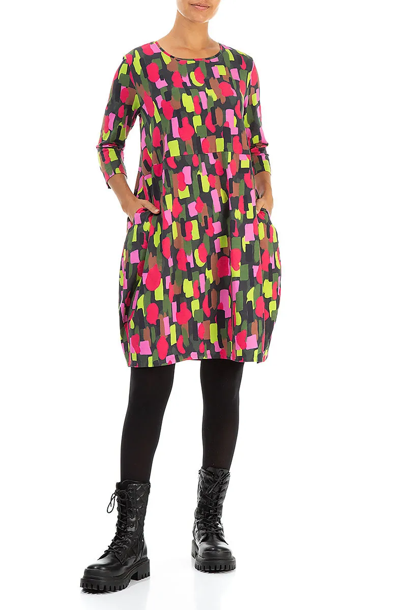 Balloon Paint Mosaic Cotton Dress