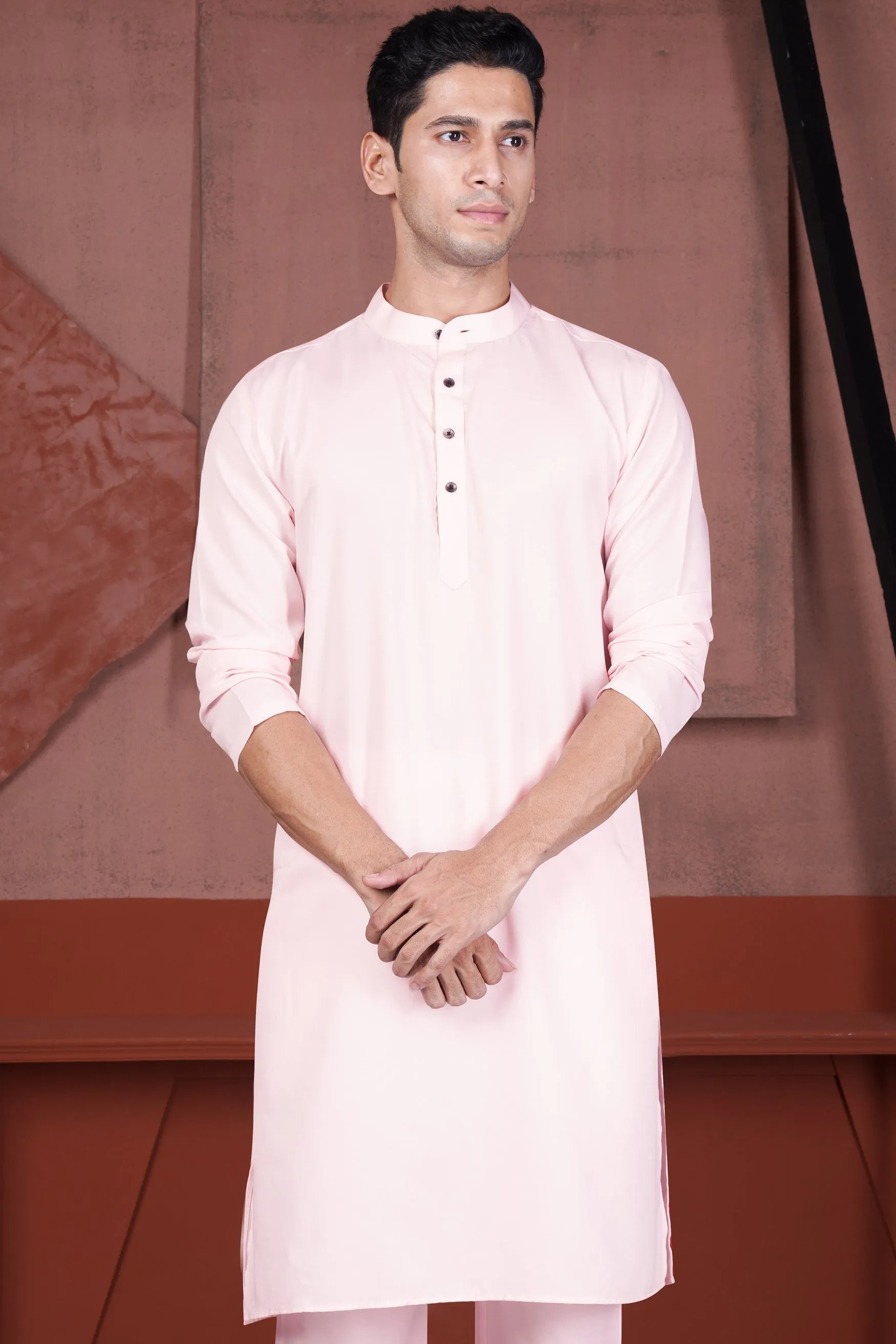 Blush Peach Viscose Kurta Set