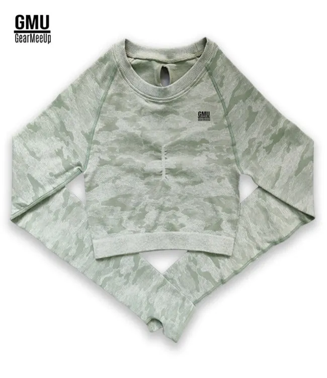 Camo Long Sleeve Crop Top