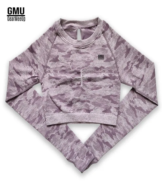 Camo Long Sleeve Crop Top