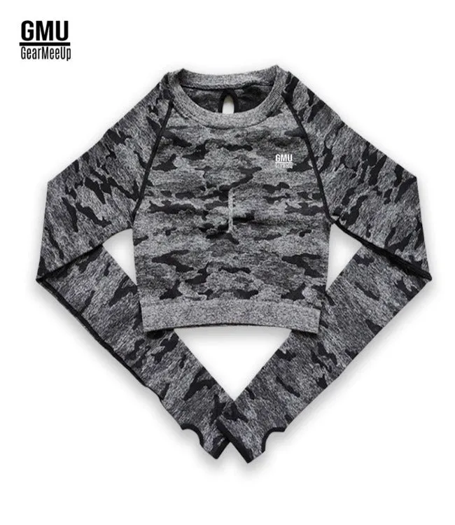 Camo Long Sleeve Crop Top