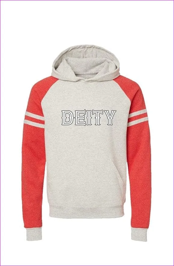 Deity Varsity Red Colorblocked Raglan Hoodie