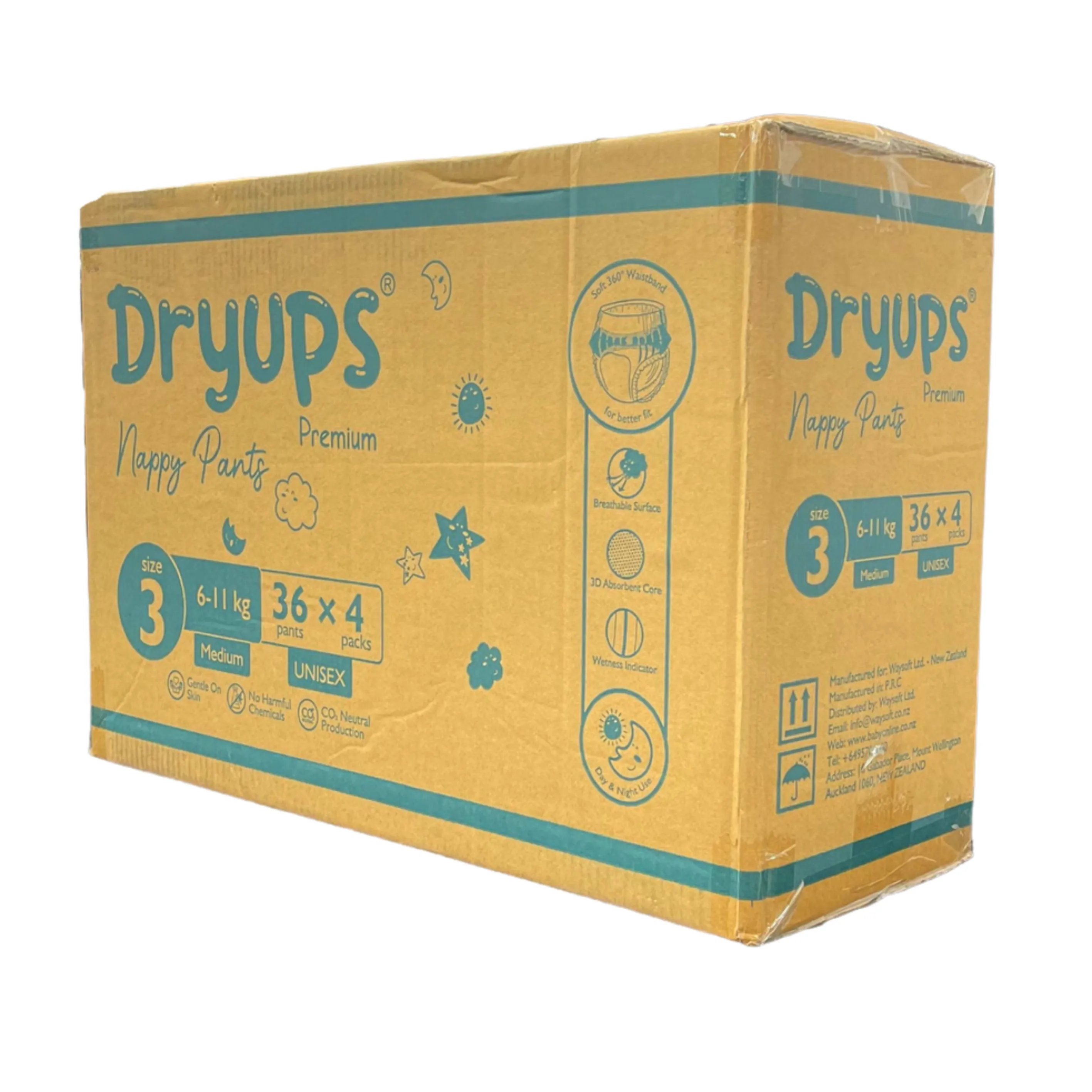 Dryups Premium Nappy Pants Unisex Size 3 Medium (6-11kg)