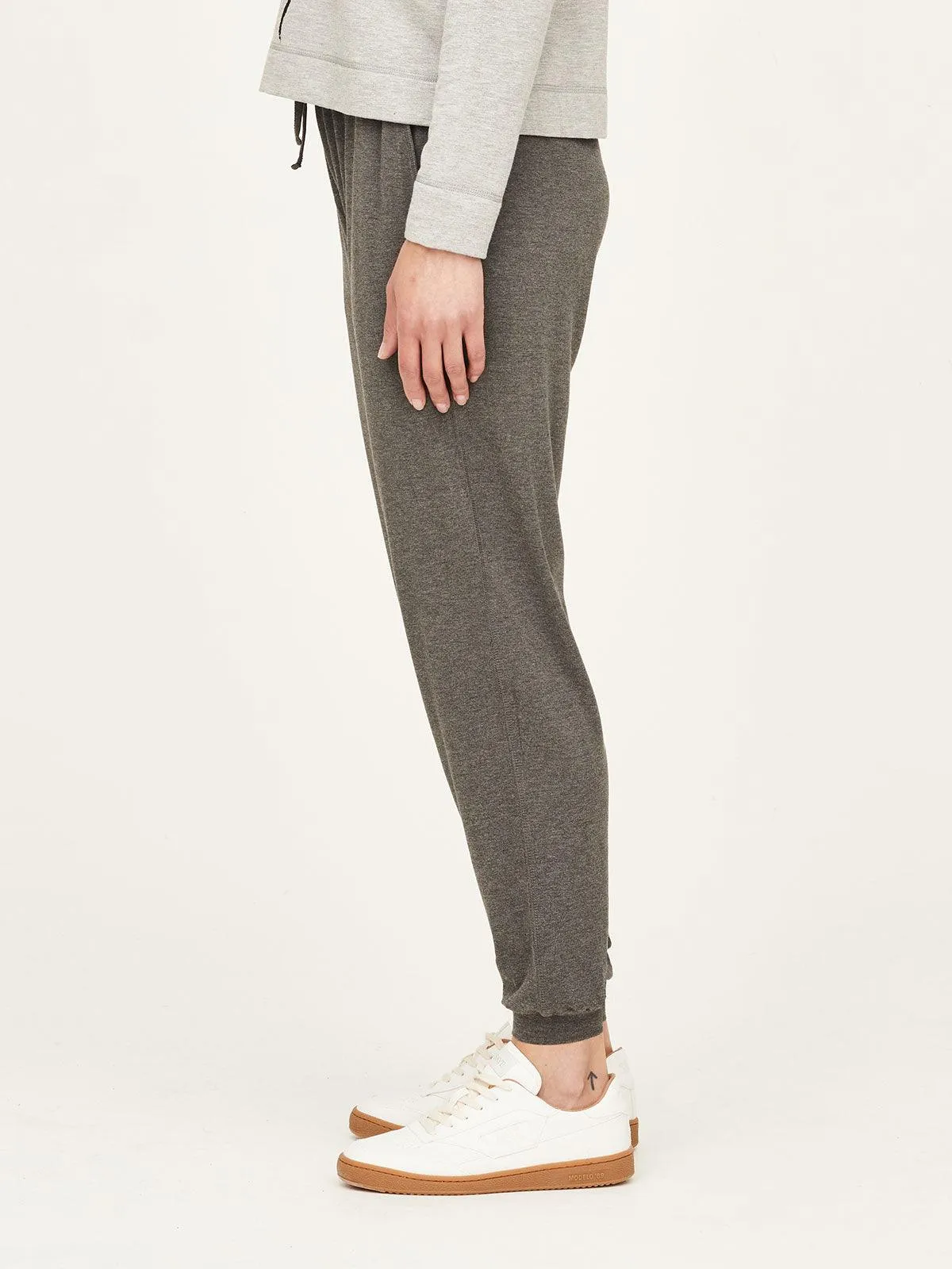 Emerson Tie Waist Bamboo Jersey Joggers - Dark Grey Marle