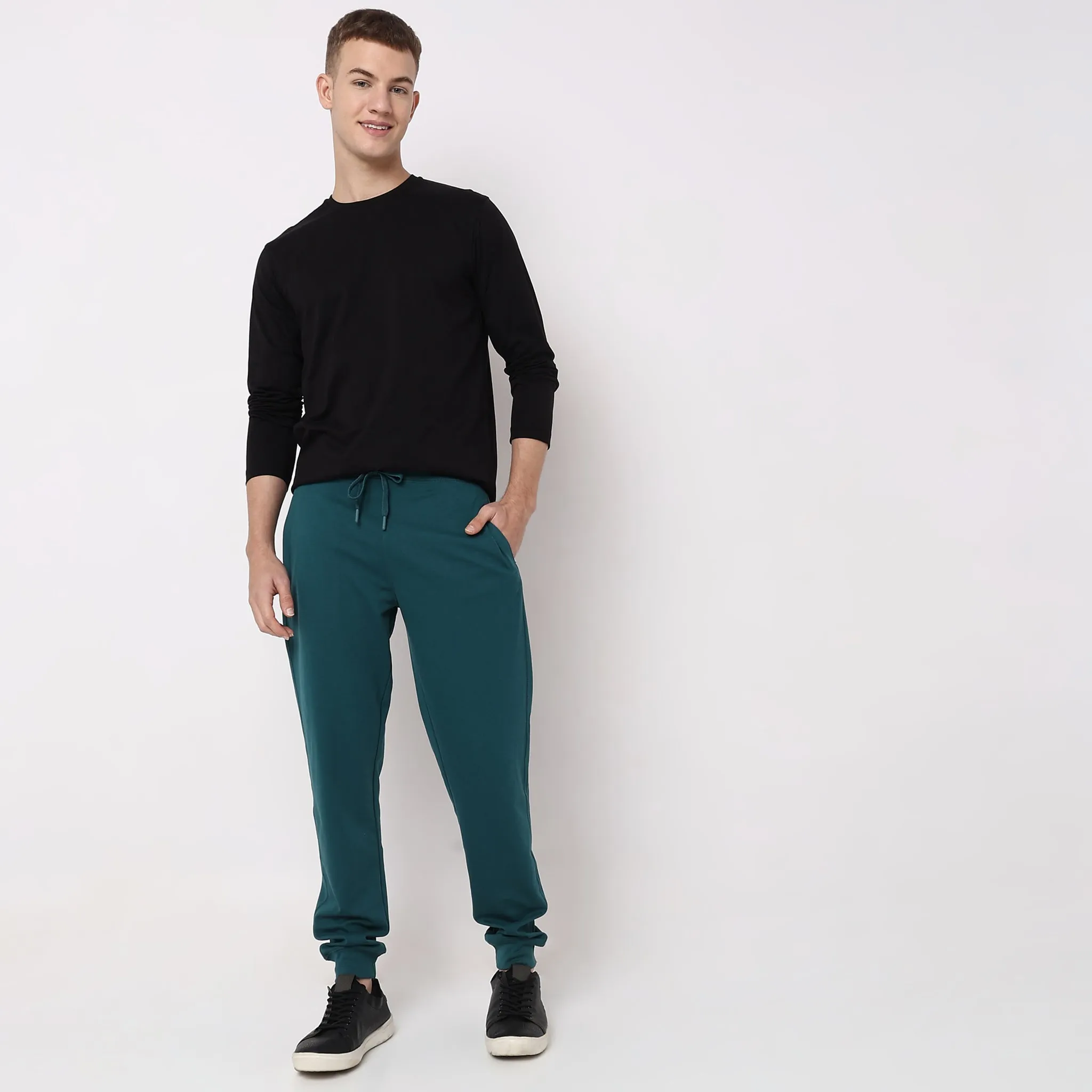 Flex Pants with Secure Mobile Pocket - Mid Rise Joggers