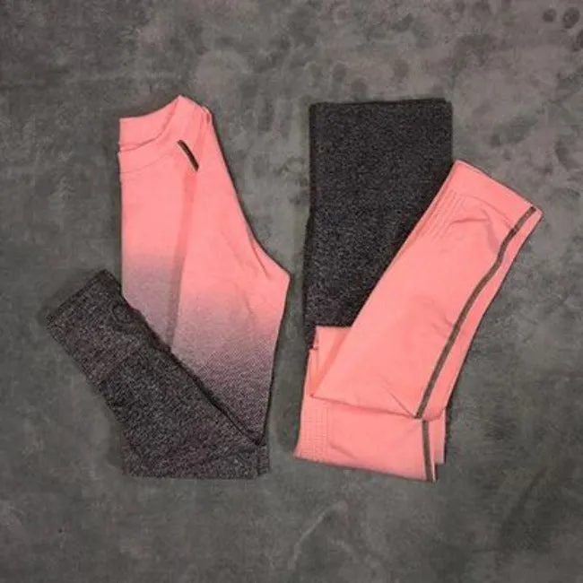 Flex Sports Seamless Leggings Crop Long Sleeves Set