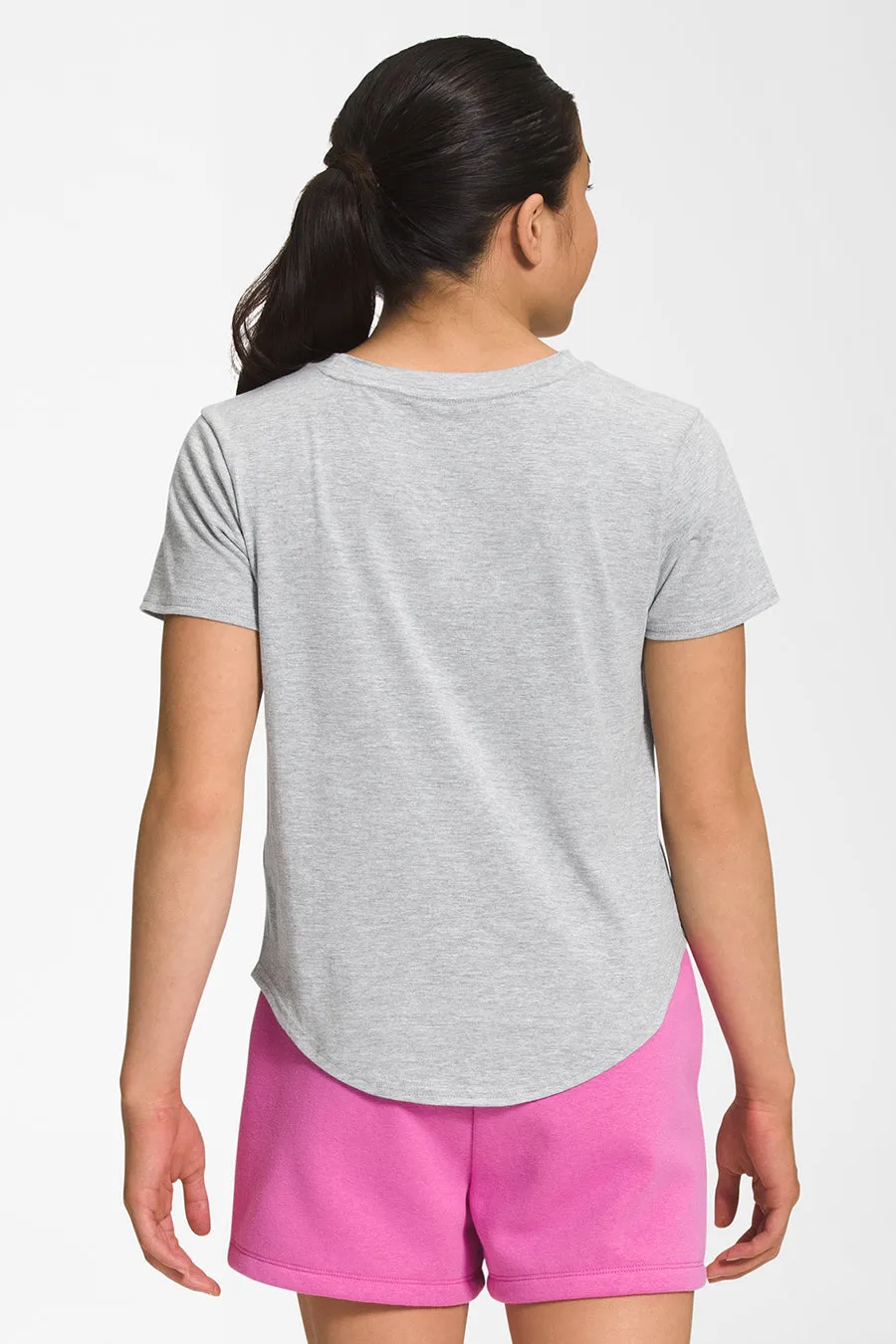 Girls T-shirt North Face Logo Grey Heather