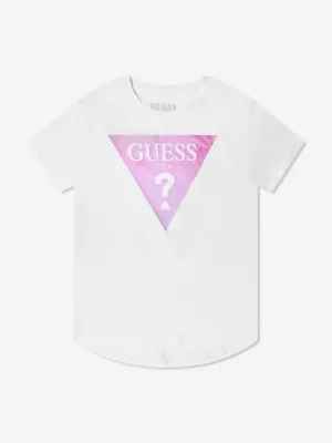 Guess Girls Logo T-Shirt in White