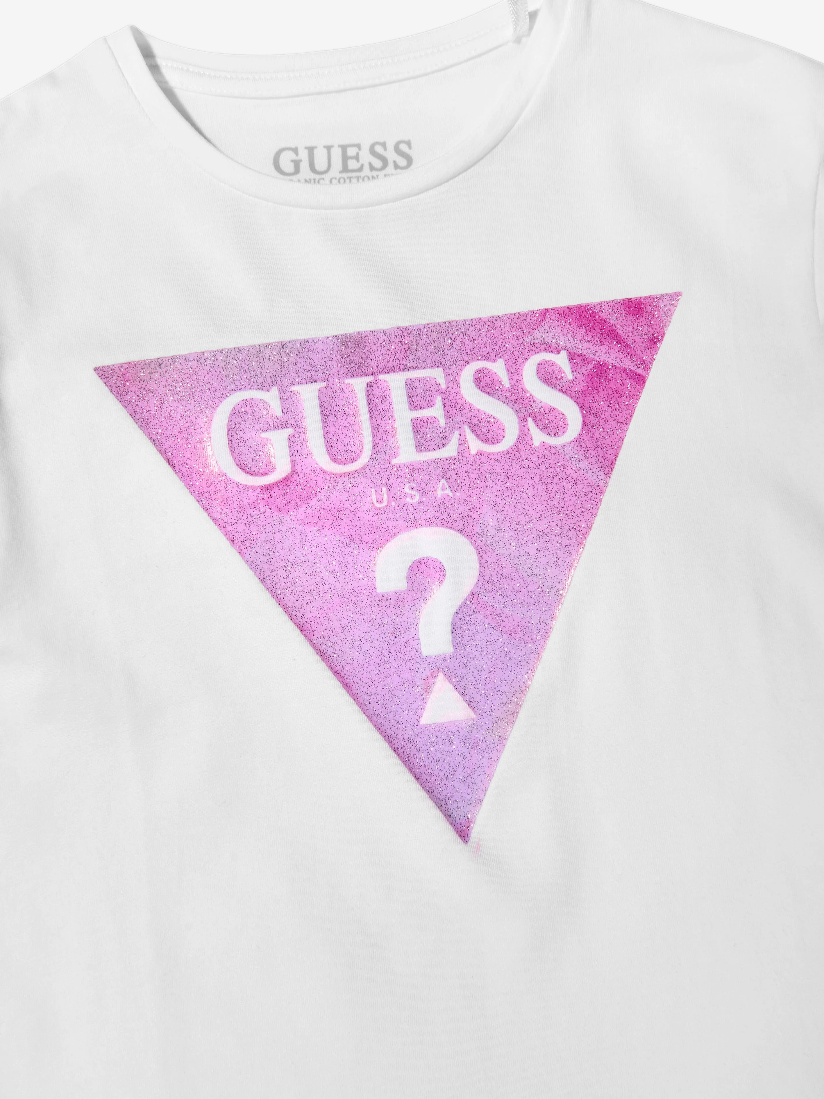 Guess Girls Logo T-Shirt in White