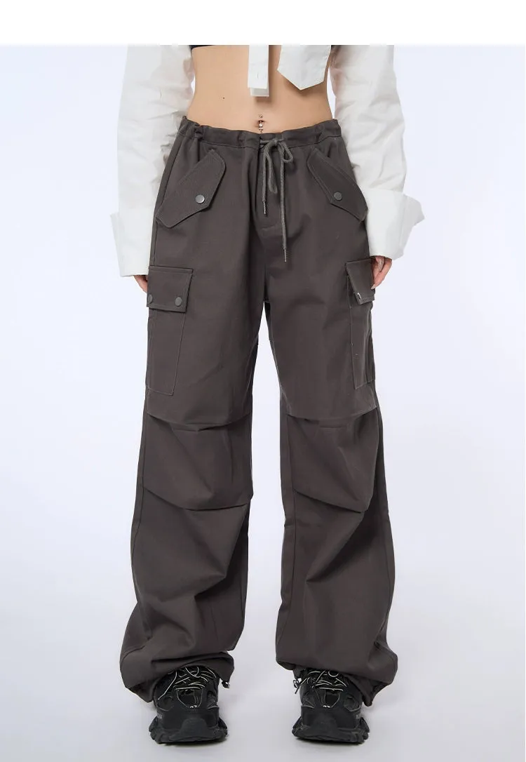 High-Waist Drawstring Cargo Joggers