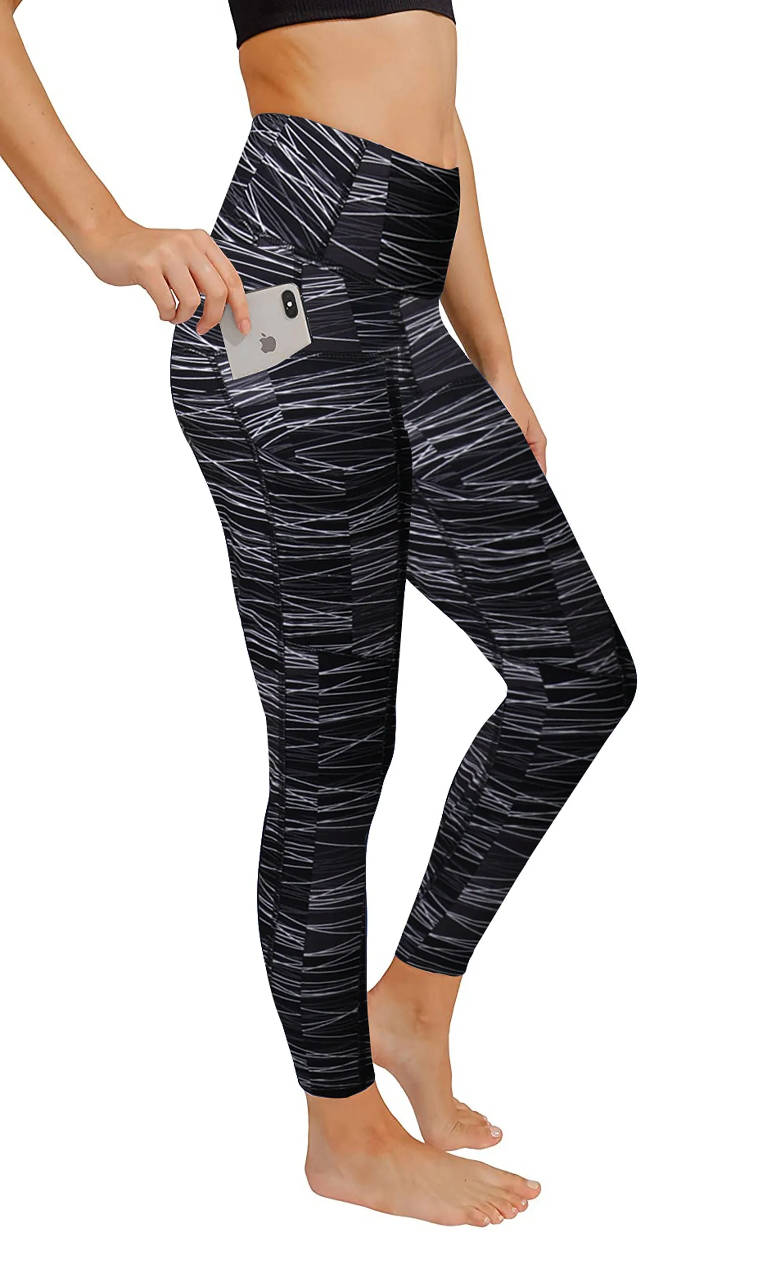 High waist tummy control leggings with 3 Pockets Assorted Colors