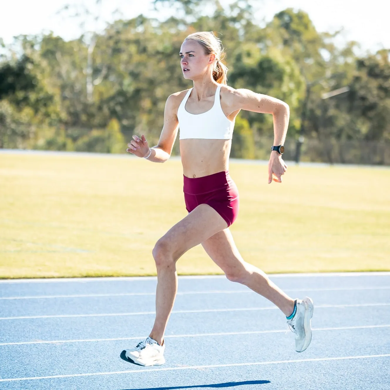 IMPI High Waisted Running Shorts - Maroon