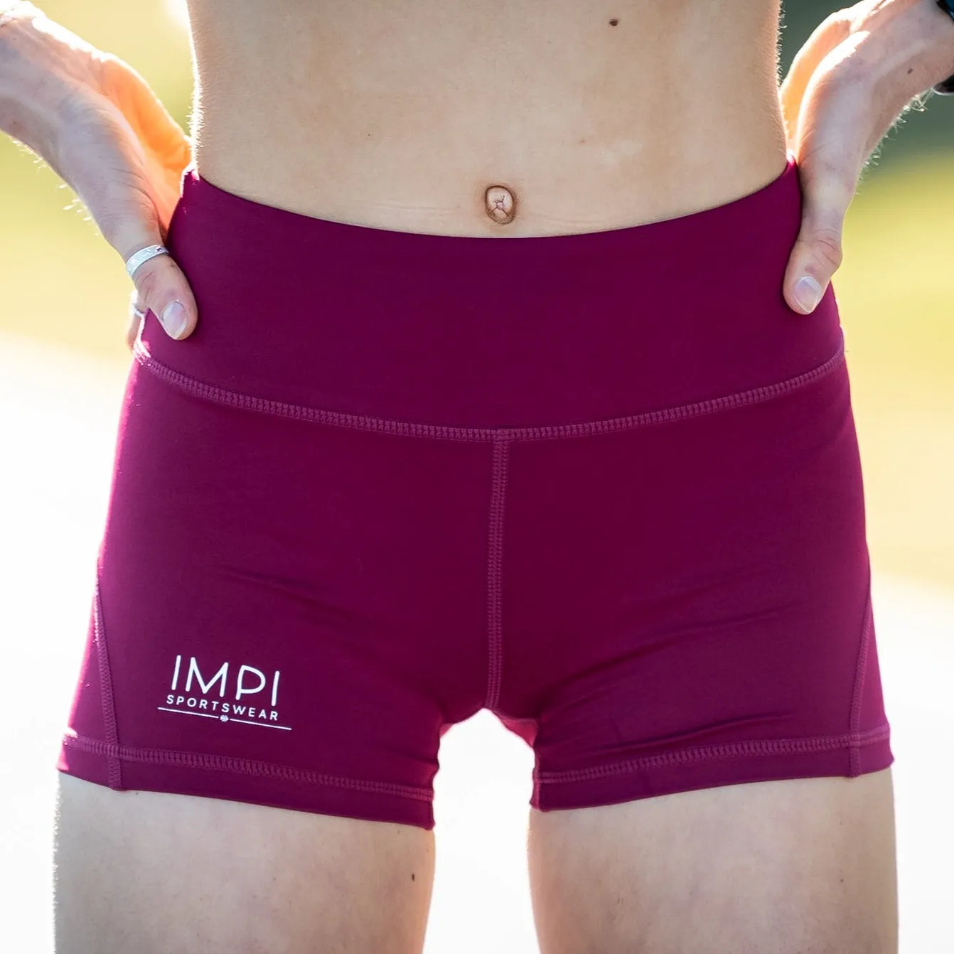 IMPI High Waisted Running Shorts - Maroon