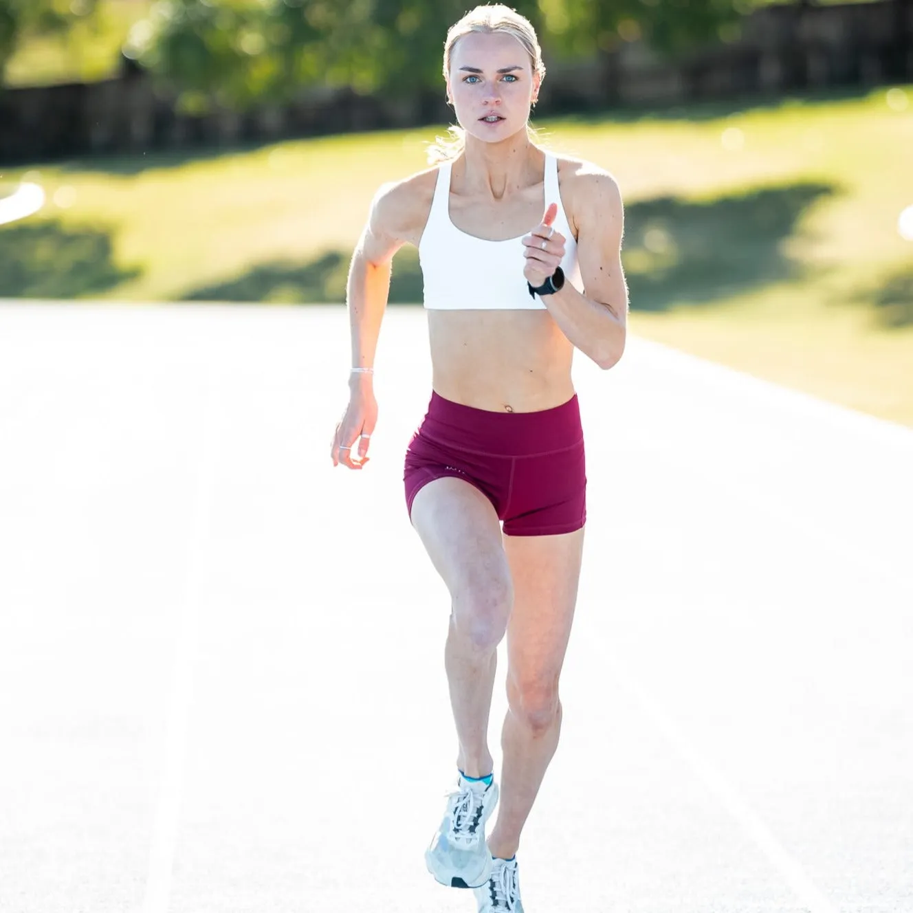 IMPI High Waisted Running Shorts - Maroon