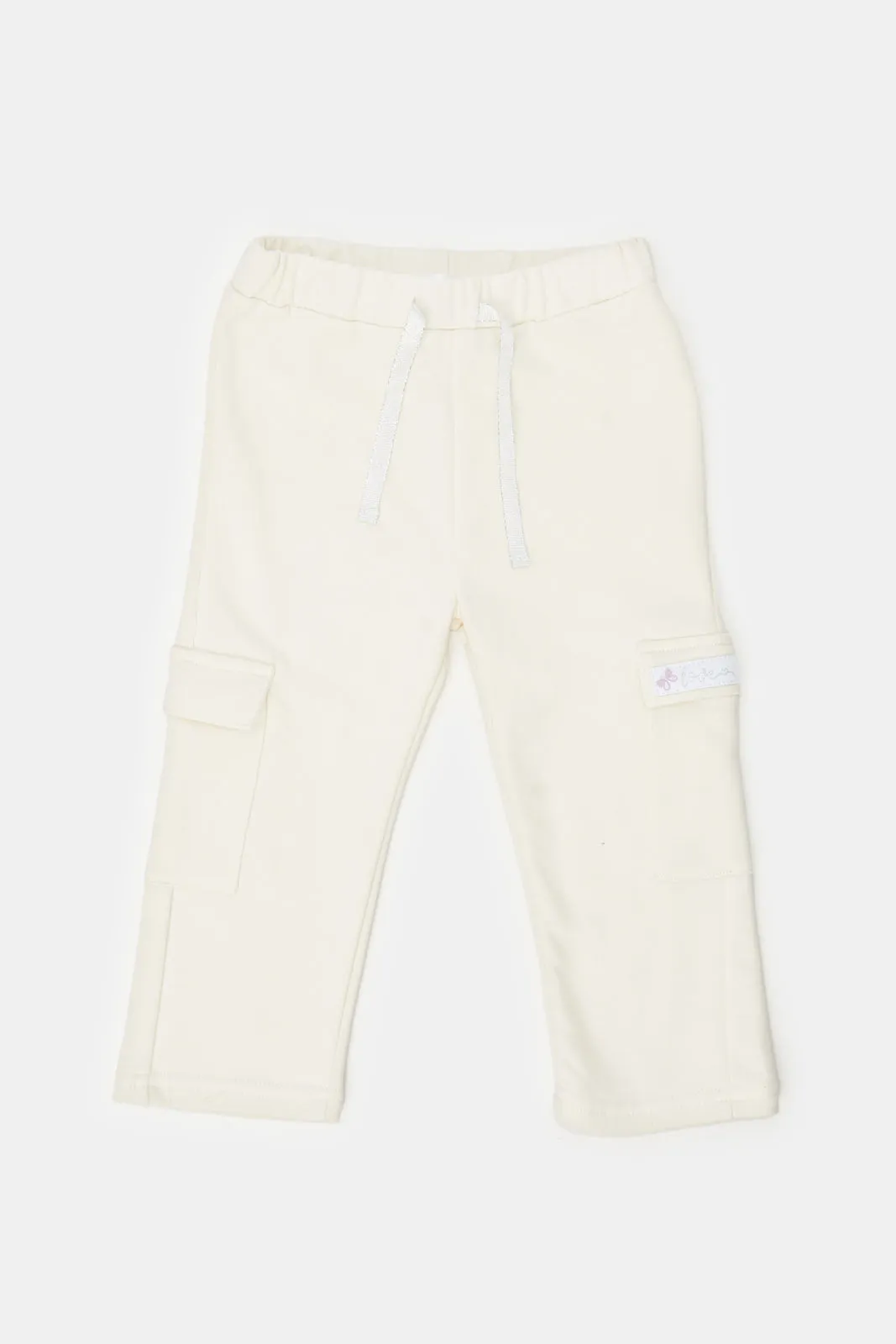 Infant Girls Beige Side Pockets Active Pant