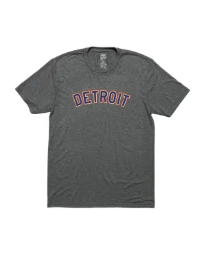 Ink Detroit Orange & Navy Print T-Shirt - Heather Grey