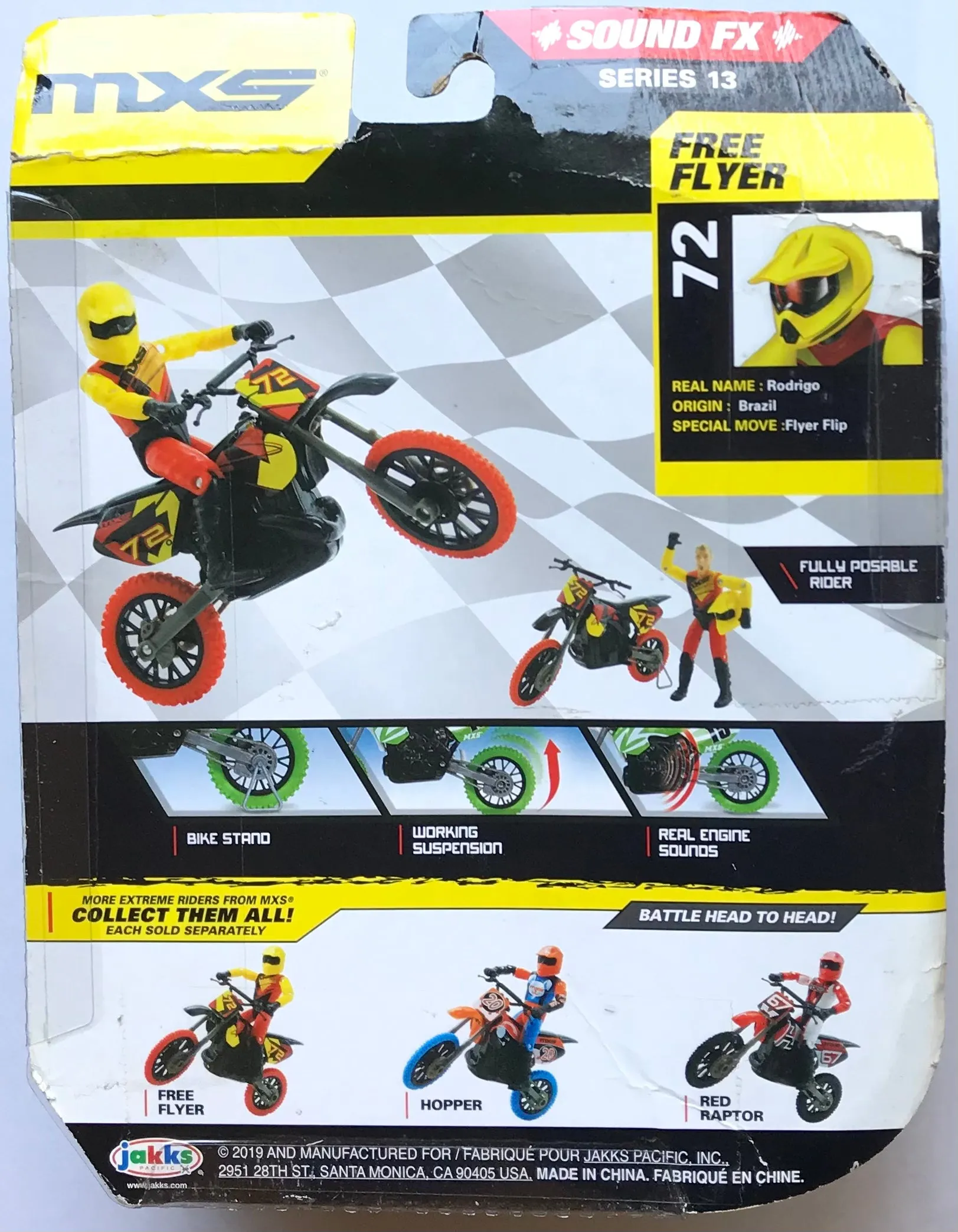 Jakks MXS Moto Extreme Sports Sound FX 72 Rodrigo Free Flyer Action Figure