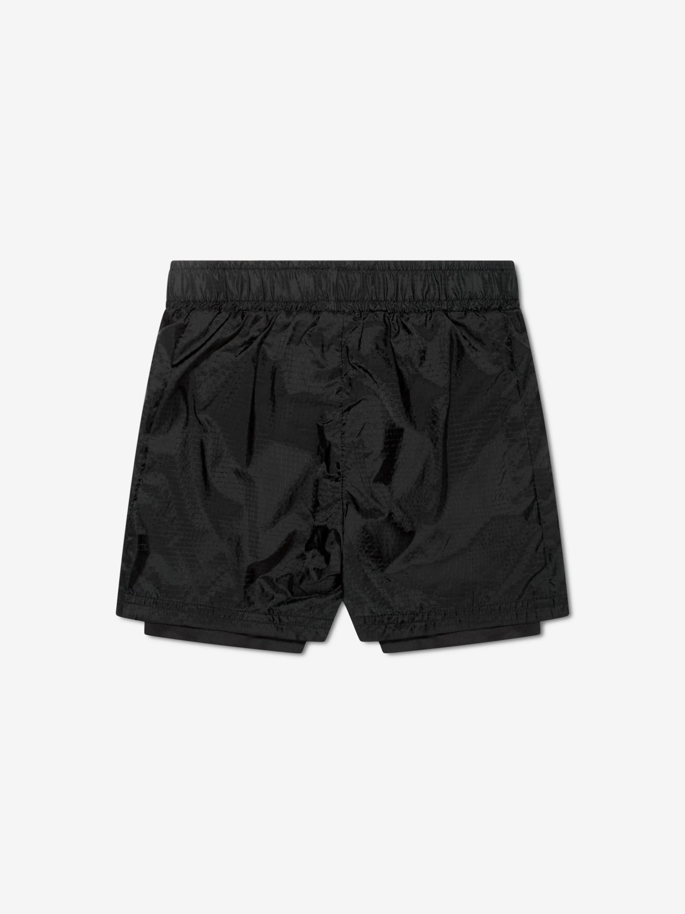 Karl Lagerfeld Boys Layered Sports Shorts in Black