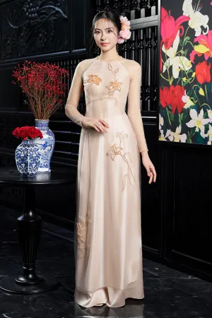 Kyla Straight Back Zipper Silk Floor Length Pants