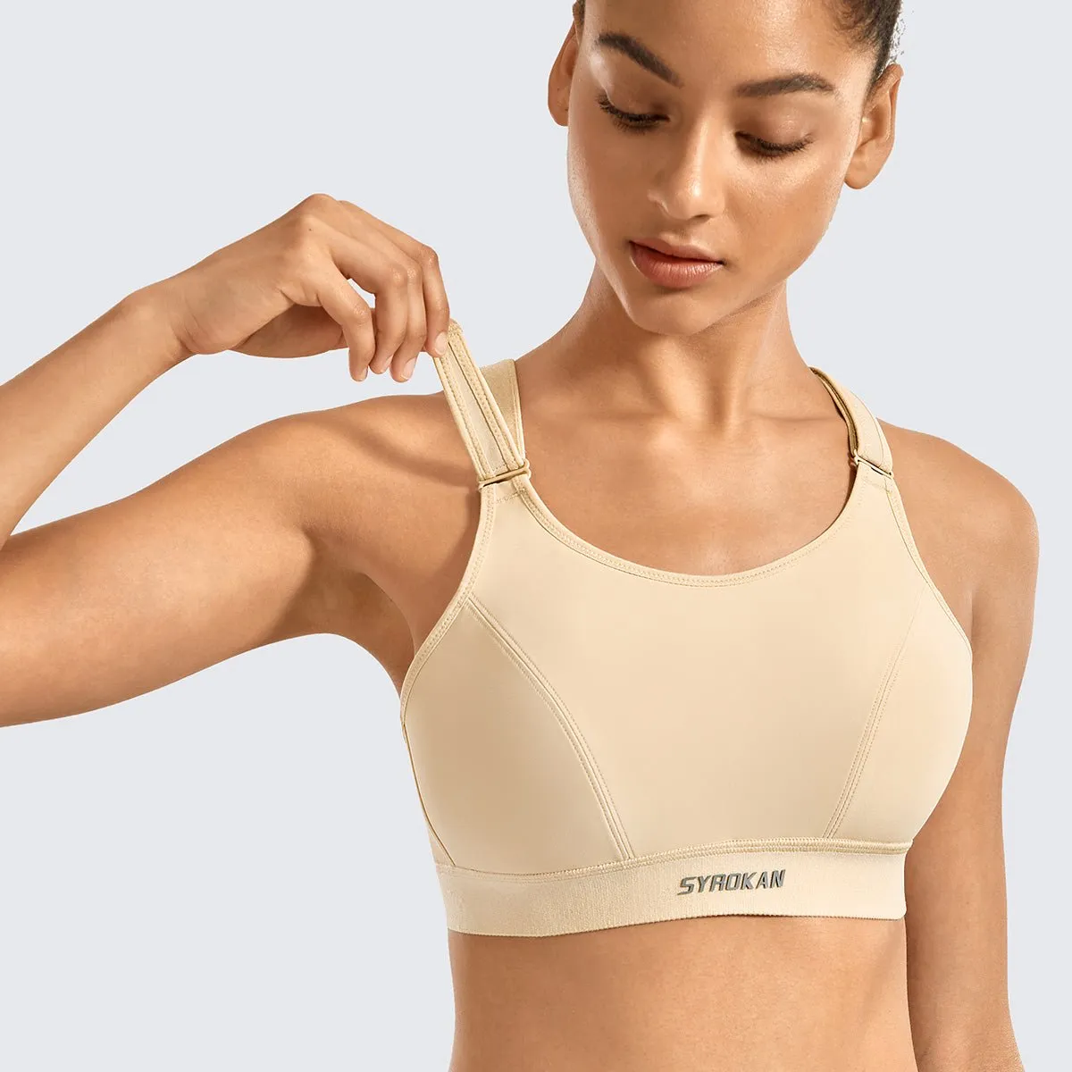 Lightweight Shock Absorber Padded Wireless High Performance Nude Sports Bra