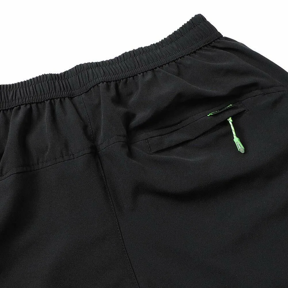 Mens Stretch Outdoor Quick Dry Elastic Waist Drawstring Sports Shorts w/Pockets