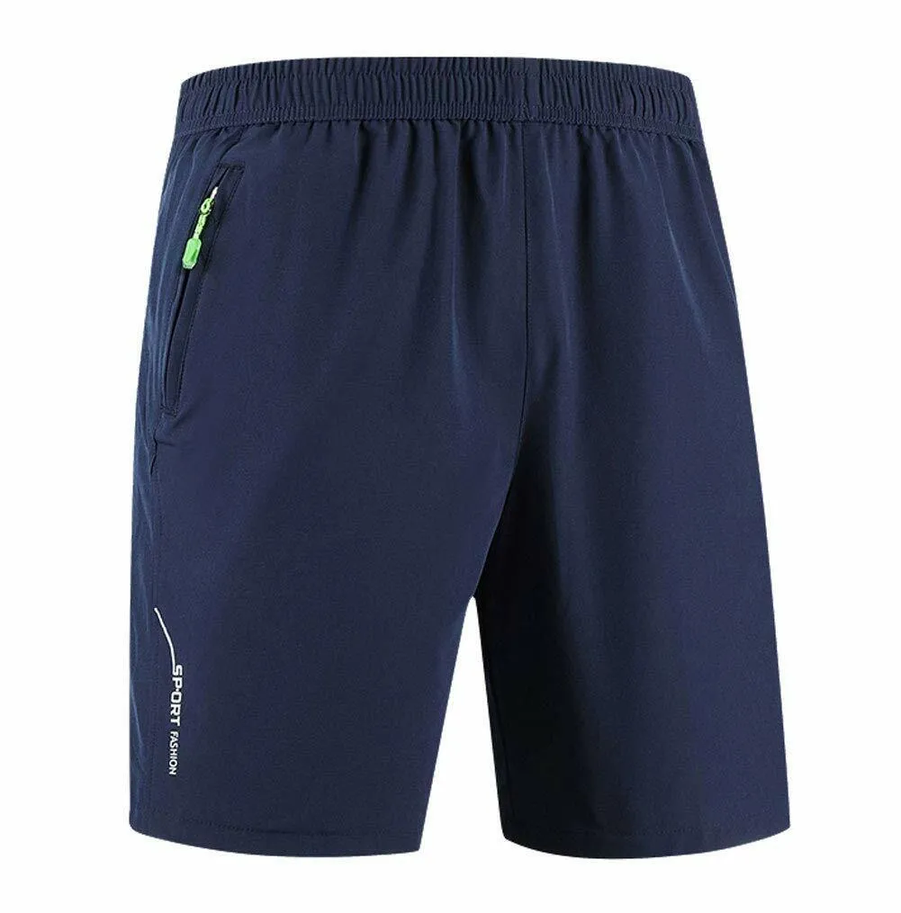 Mens Stretch Outdoor Quick Dry Elastic Waist Drawstring Sports Shorts w/Pockets