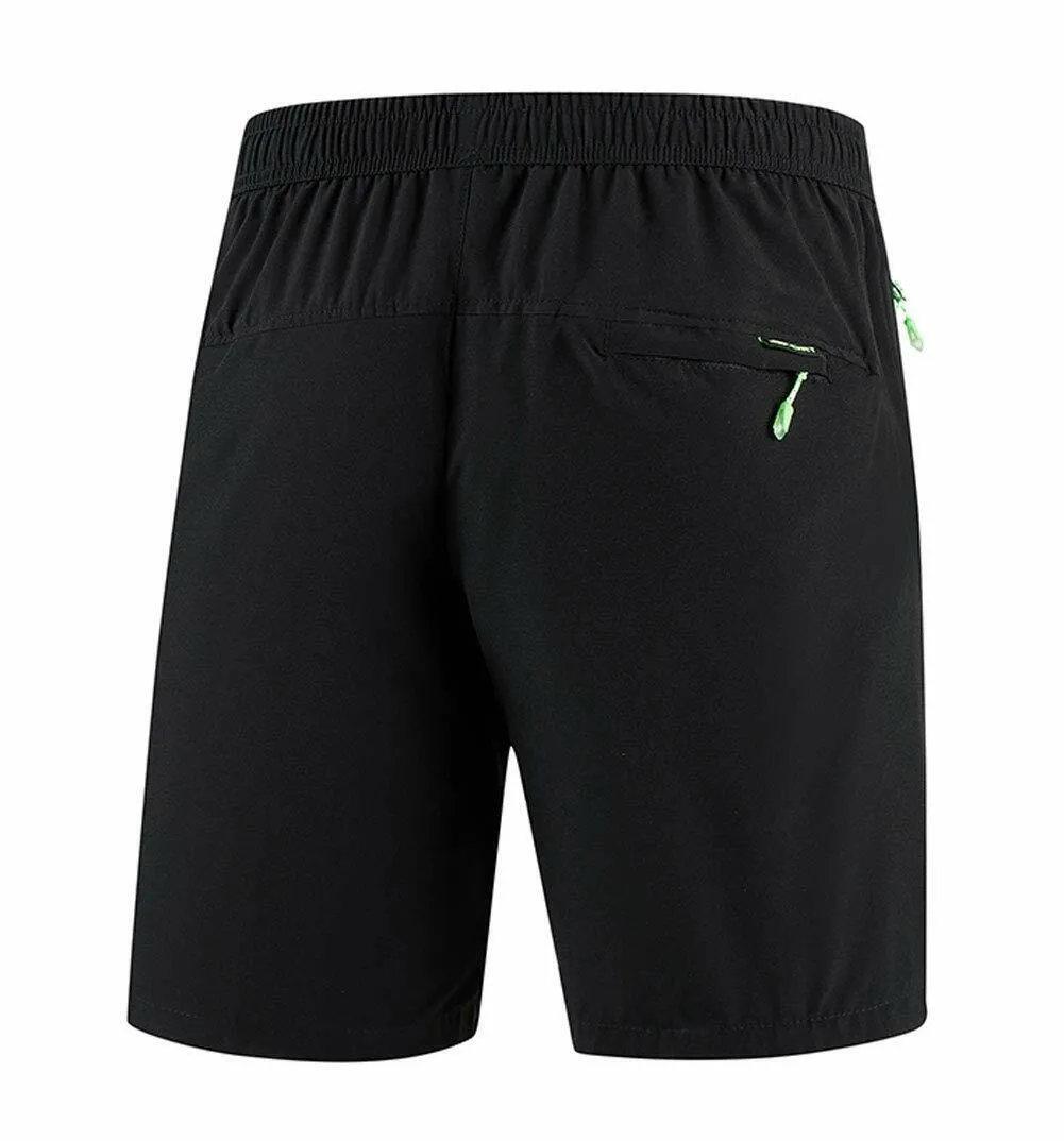 Mens Stretch Outdoor Quick Dry Elastic Waist Drawstring Sports Shorts w/Pockets