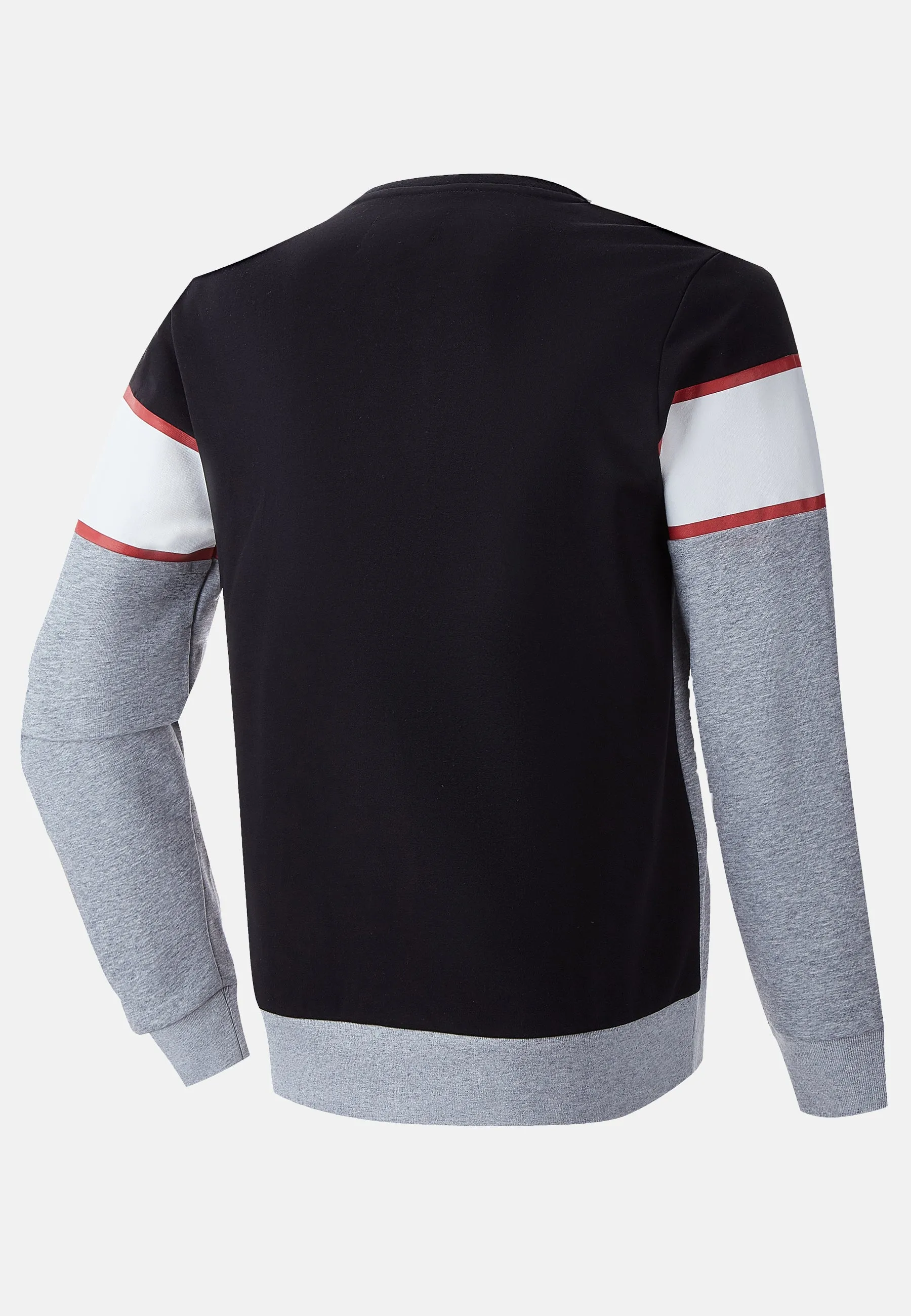 Mens Sweatshirt Crew Neck Contrast Stripe Sports