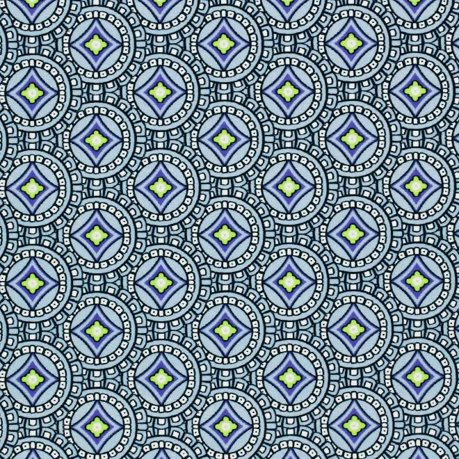 Mosaic Tile Printed Spandex Fabric | Blue Moon Fabrics