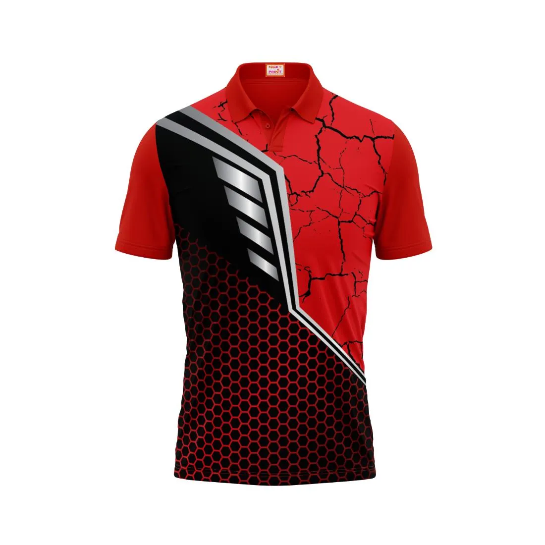 Next Print Customized Polo Neck Red Jersey NPTS73