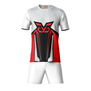 Next Print Round neck jersey white with shorts NPTS163