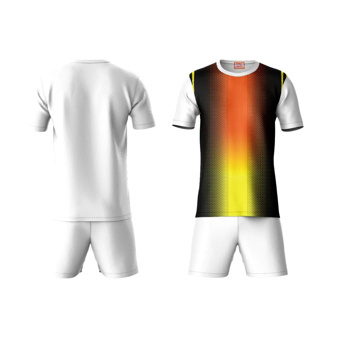 Next Print Round neck jersey white with shorts NPTS171