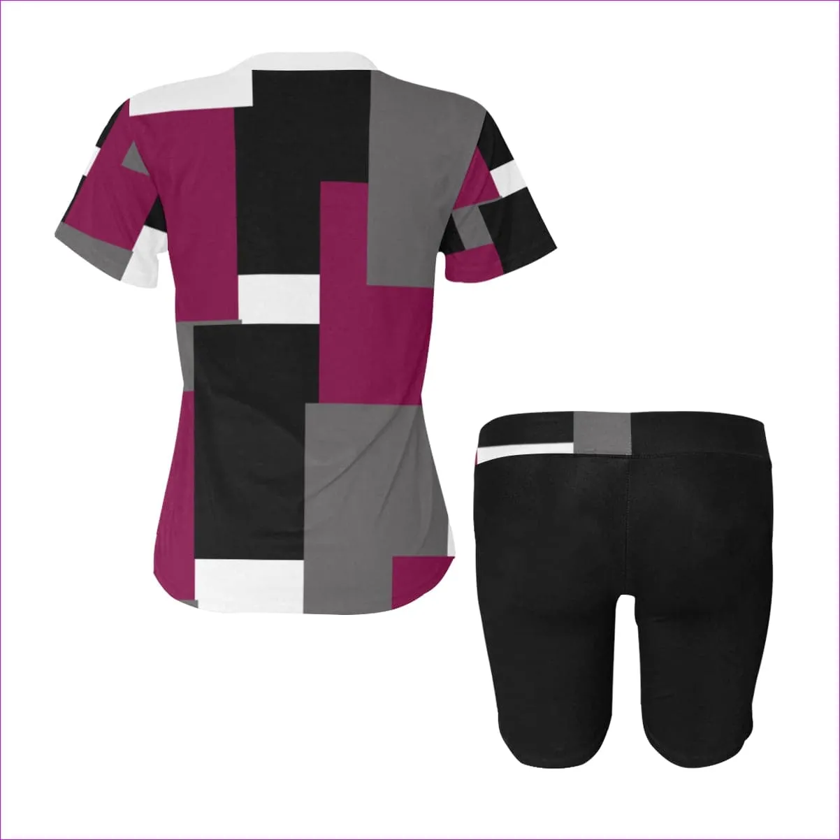 Patchwork Womens Yoga Short Set - 2 variations