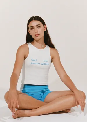 Peace Racer Singlet - Natural/Azure Blue