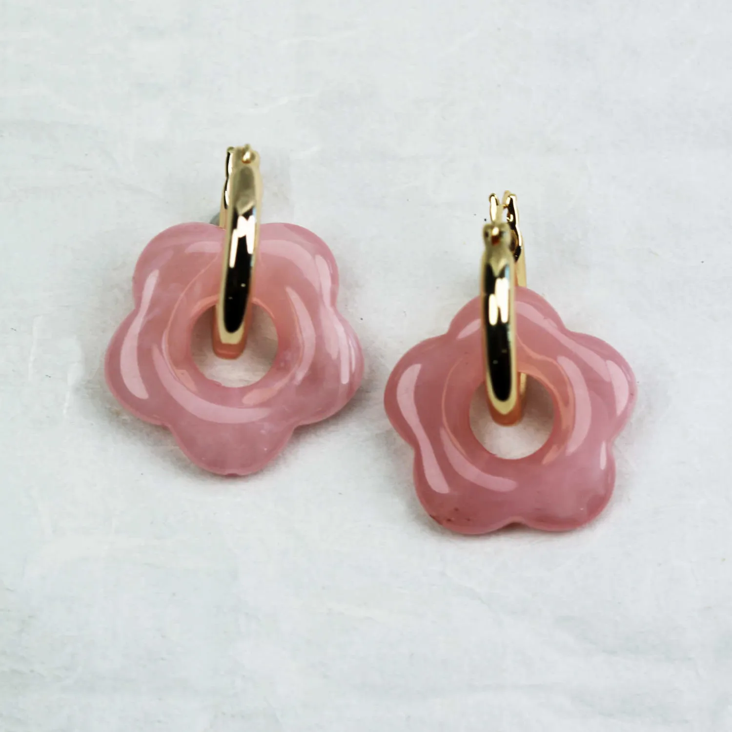 Pink Giada Flower Earrings