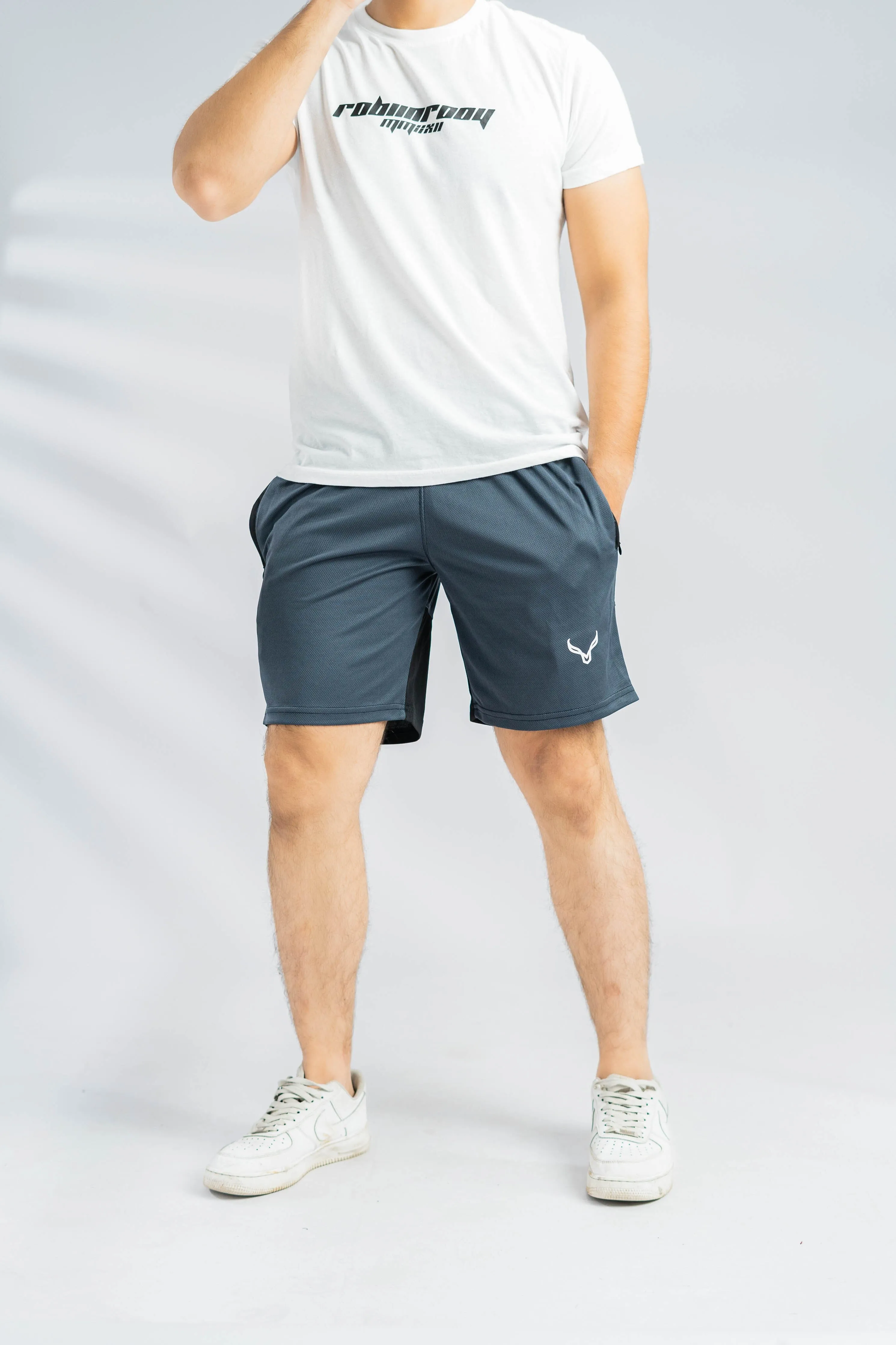 Polo Athletica Men's Rapid-Dry Gym Activewear Shorts with Side Panel