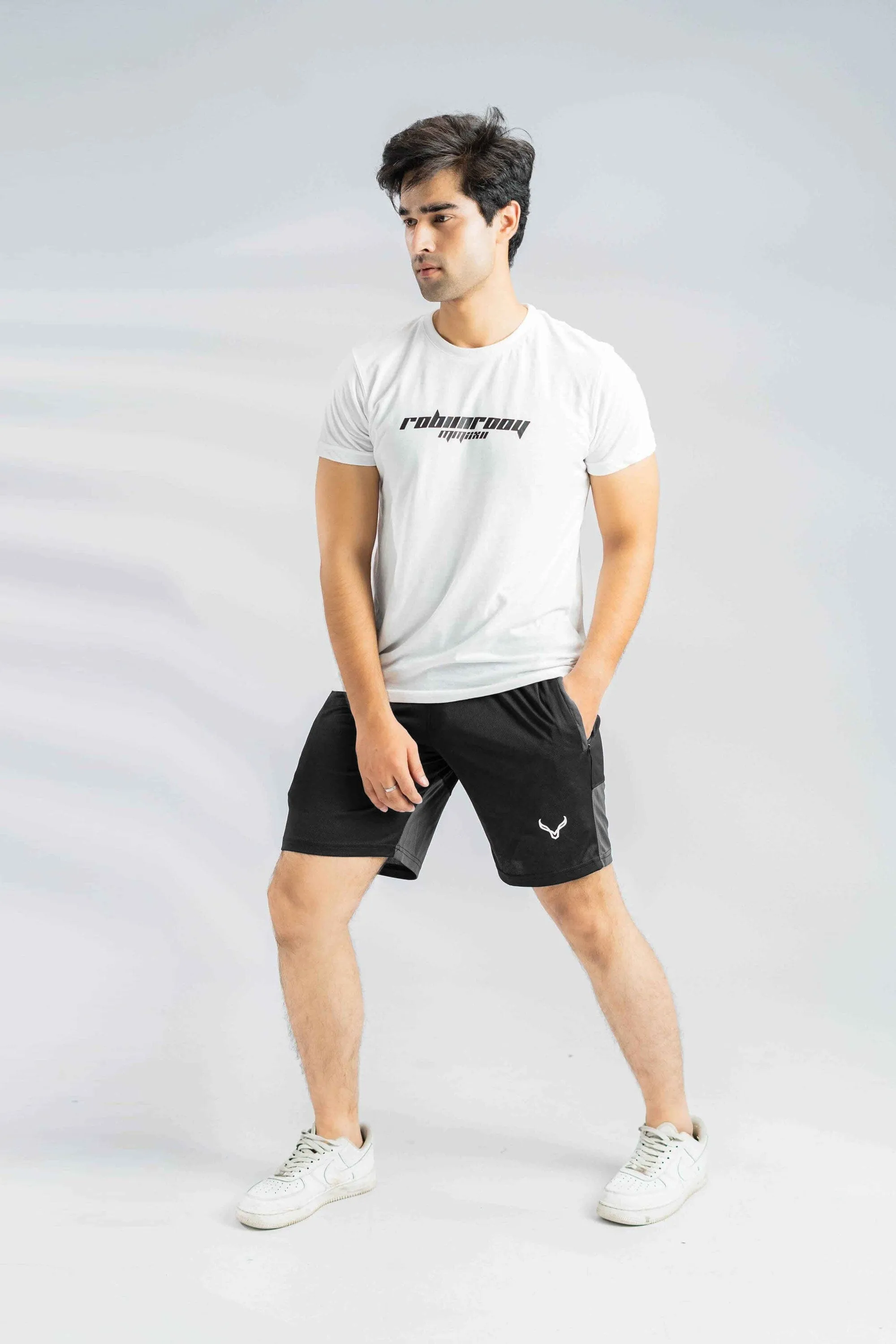 Polo Athletica Men's Rapid-Dry Gym Activewear Shorts with Side Panel