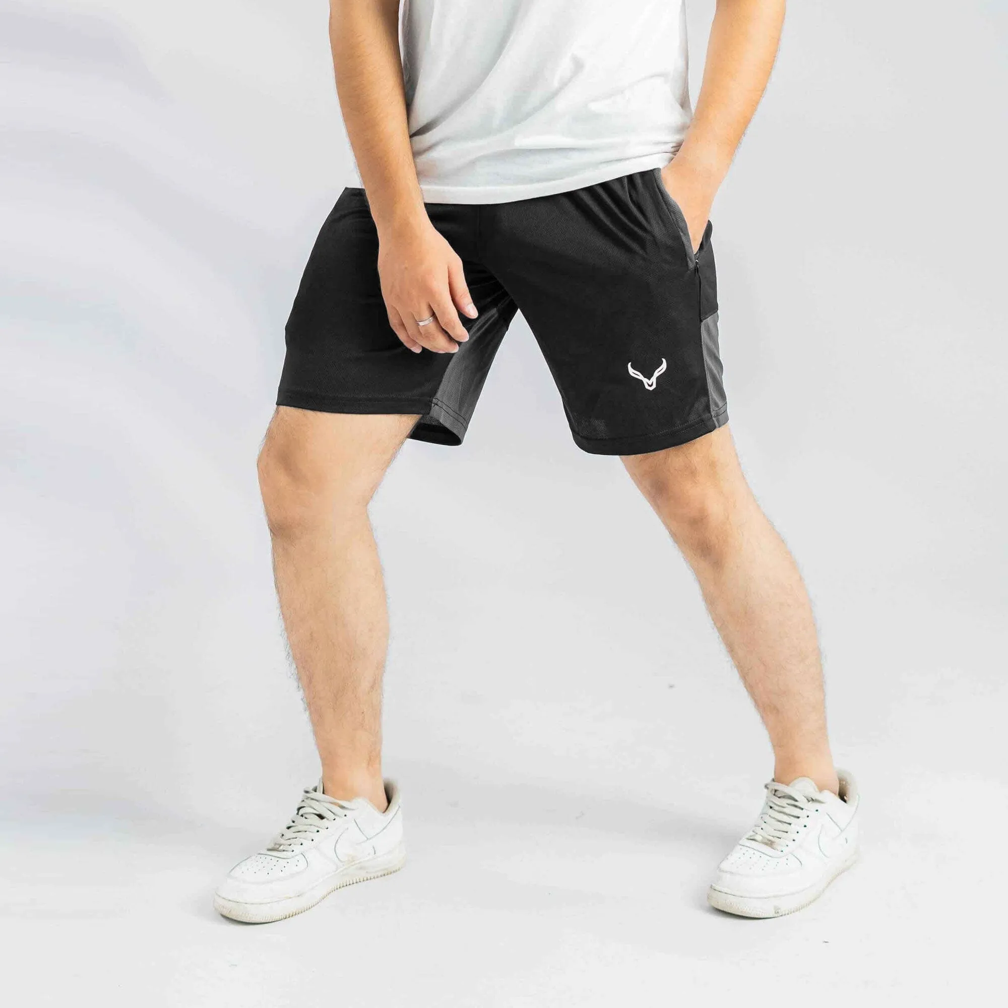 Polo Athletica Men's Rapid-Dry Gym Activewear Shorts with Side Panel